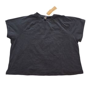 SKIMS New Vintage Crop Top Raglan T Shirt Top Onyx Black 2X NWT